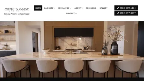 Authentic Custom Cabinetry website