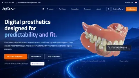 AvaDent Digital Dentures website