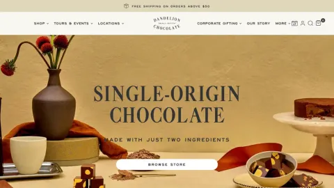 Dandelion Chocolate website