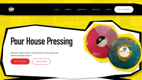 Pour House Pressing website
