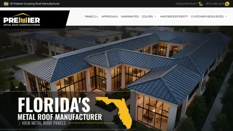 Premier Metal Roof Manufacturing, LLC website