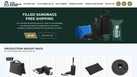 The Sandbag Store website