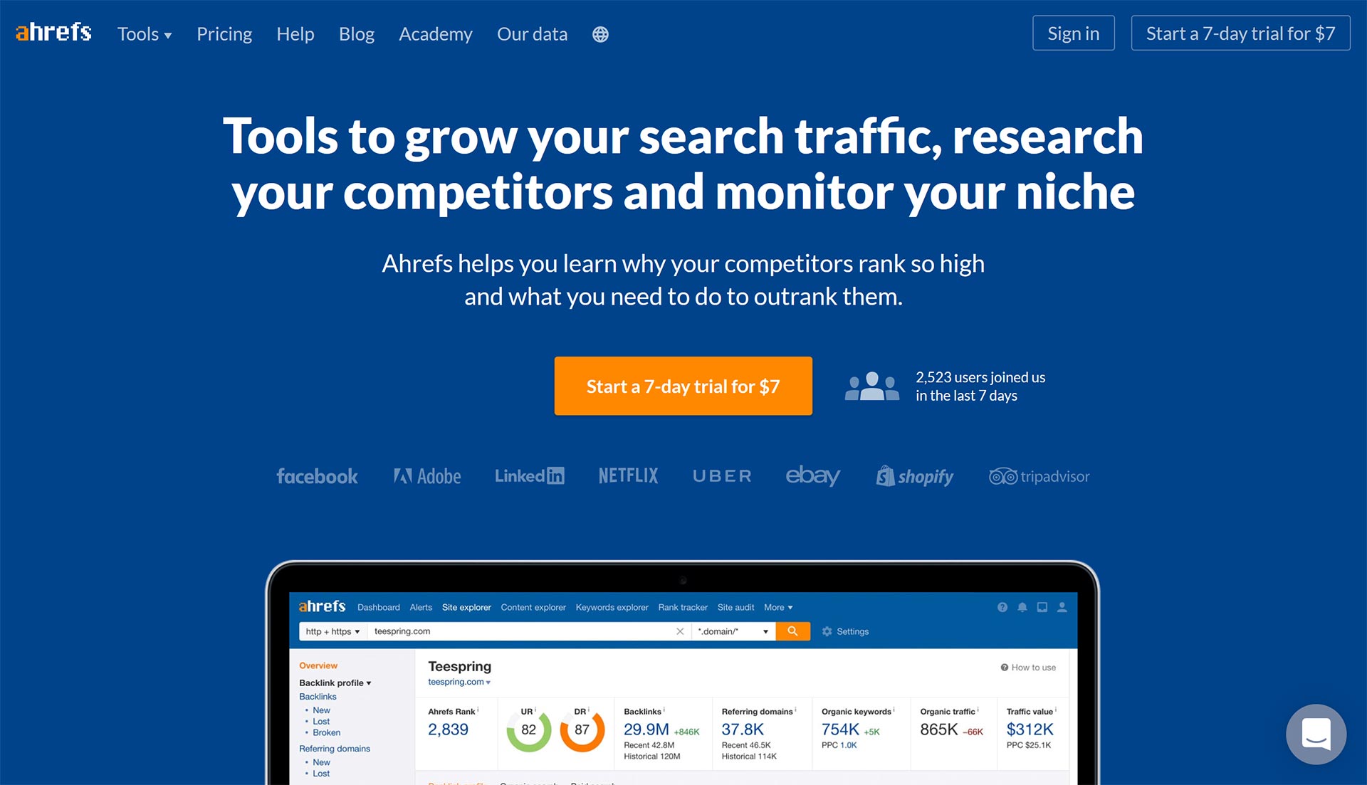 Herramienta de investigación SEO Ahrefs