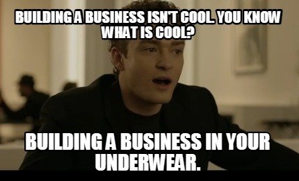 The Social Network meme parody about building a web design business