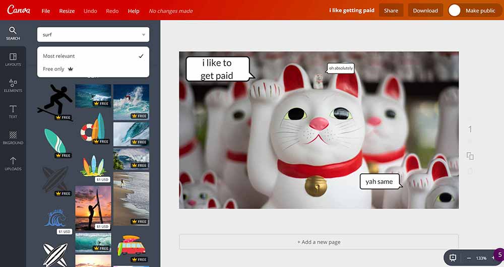 Editor de diseño gráfico de arrastrar y soltar de Canva