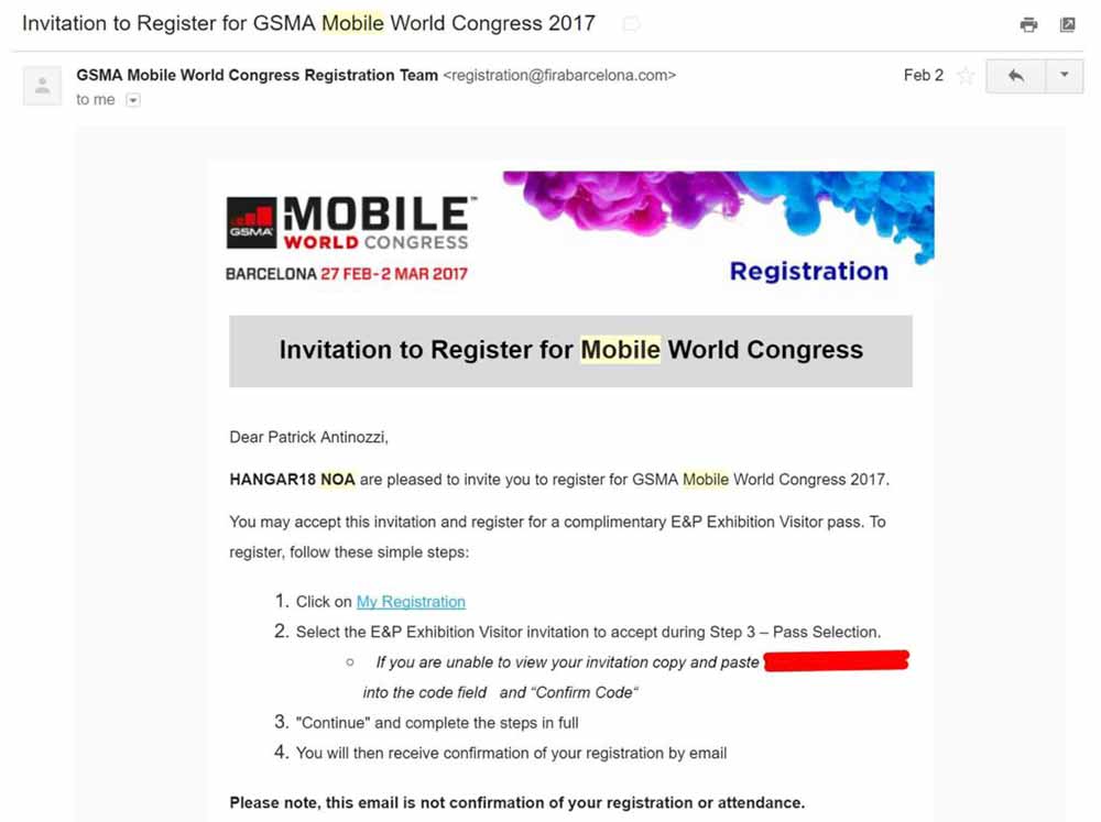 My free pass to Mobile World Congress 2017