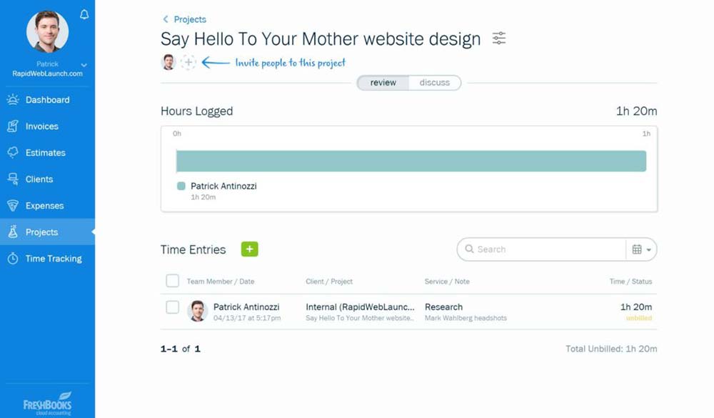 Gestión de proyectos y herramientas de colaboración de FreshBooks