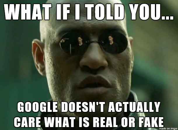 Meme sobre búsquedas en Google y noticias falsas