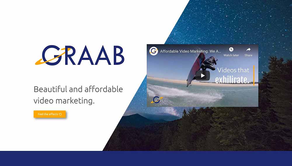 Sitio web de consultoría de marketing Graab con animaciones de buen gusto