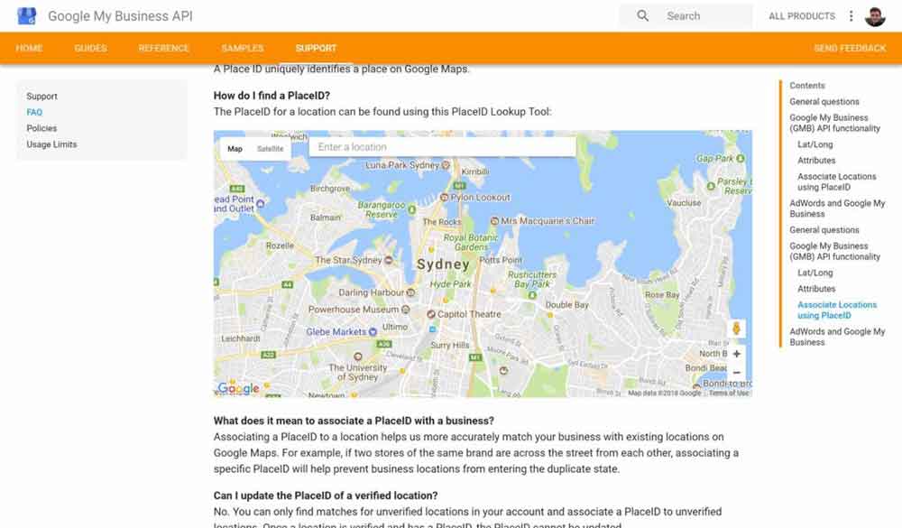 Página de búsqueda de ID de lugar de Google Places