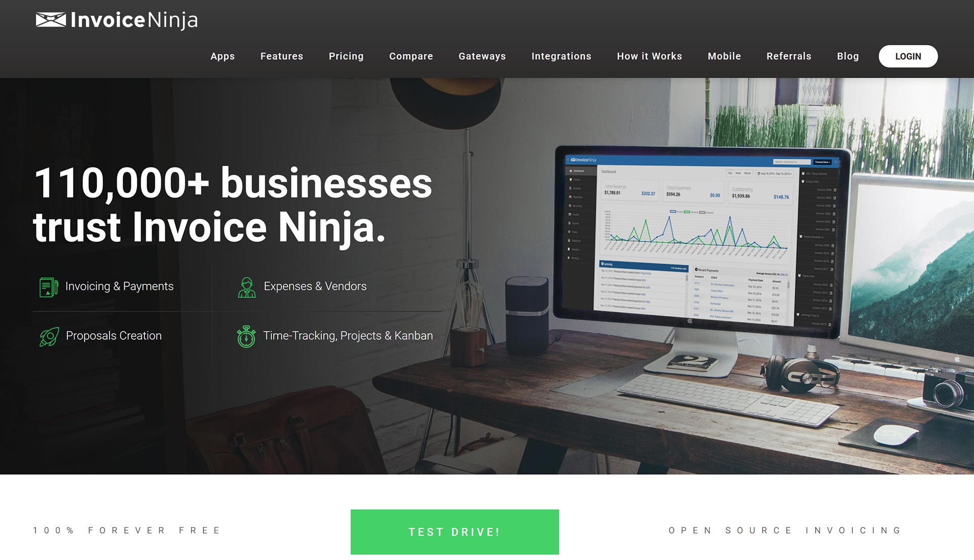 Herramienta de facturación y finanzas Invoice Ninja