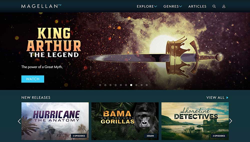 Biblioteca de contenido de documentales de Magellan TV