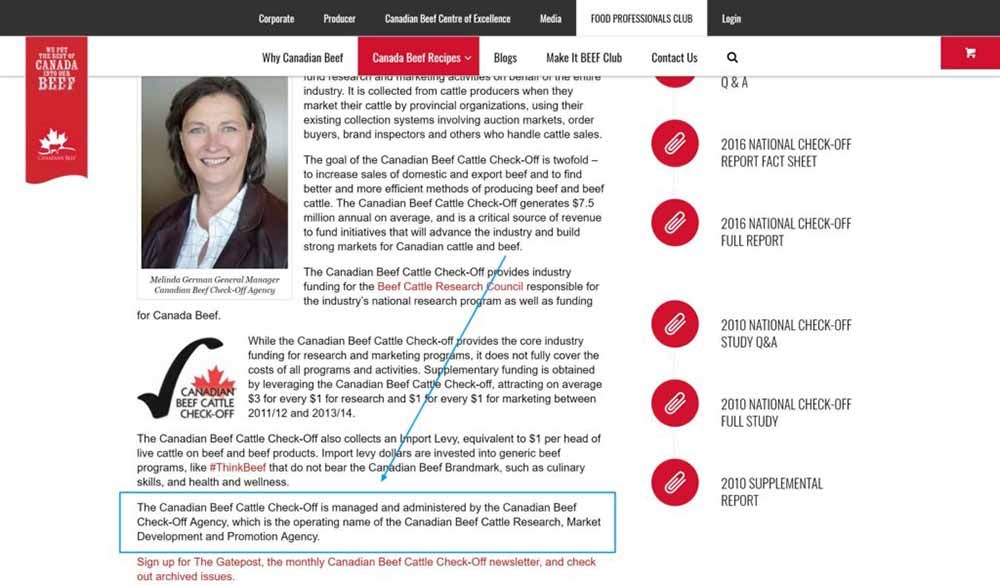 Página Acerca de nosotros de la Canadian Beef Check-Off Agency