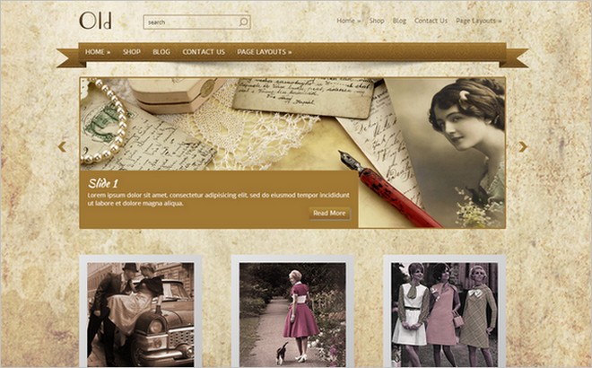 Diseño de sitio web de WordPress anticuado y desordenado