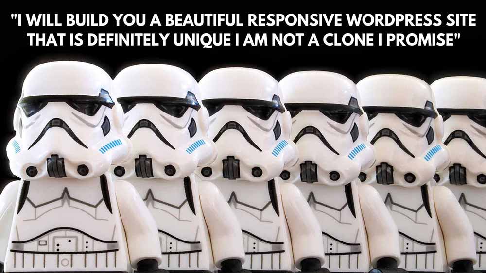 Clones de diseñadores web idénticos mezclándose
