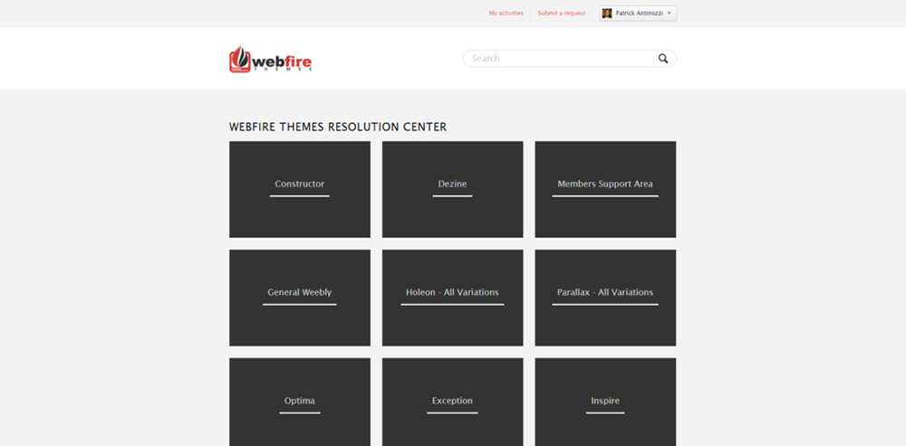 Webfire Themes Resolution Center for common customer issues