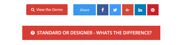 Standard and Designer license options for Webfire themes