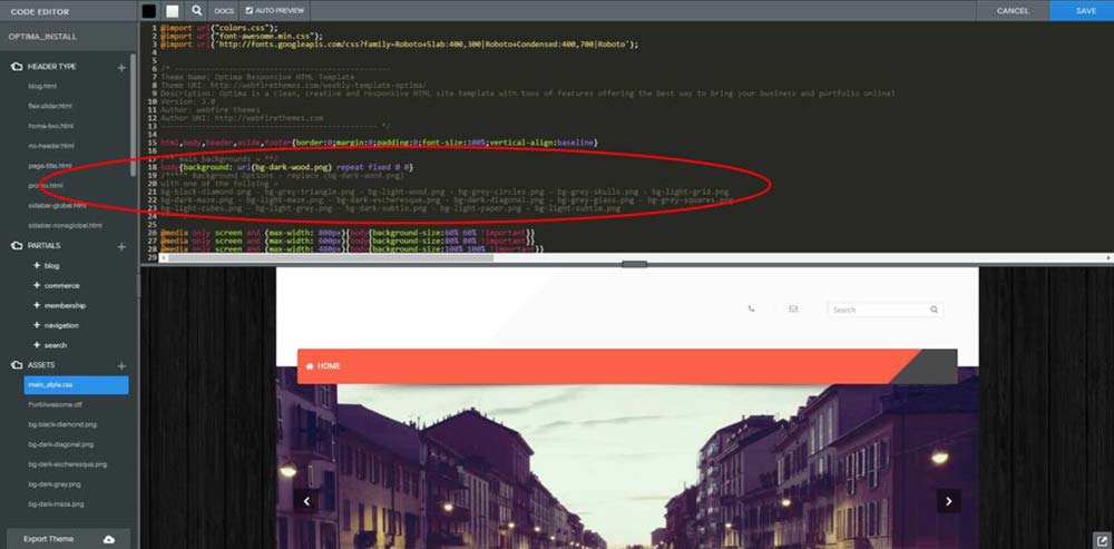 Labelled instructions inside Webfire theme code