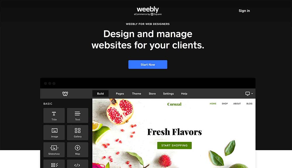 Captura promocional de la plataforma Weebly Cloud