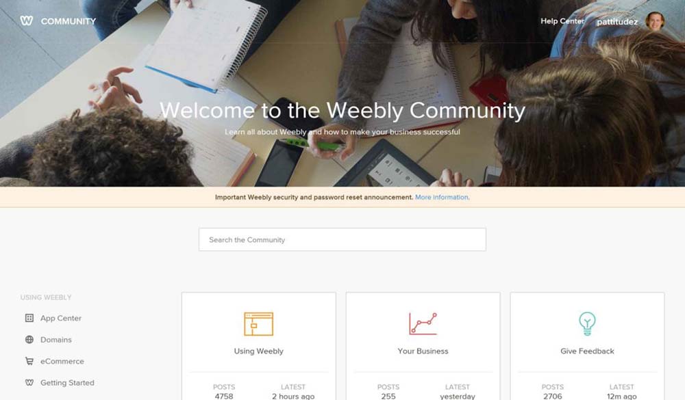 Foro de la Comunidad de Weebly para preguntas de usuarios