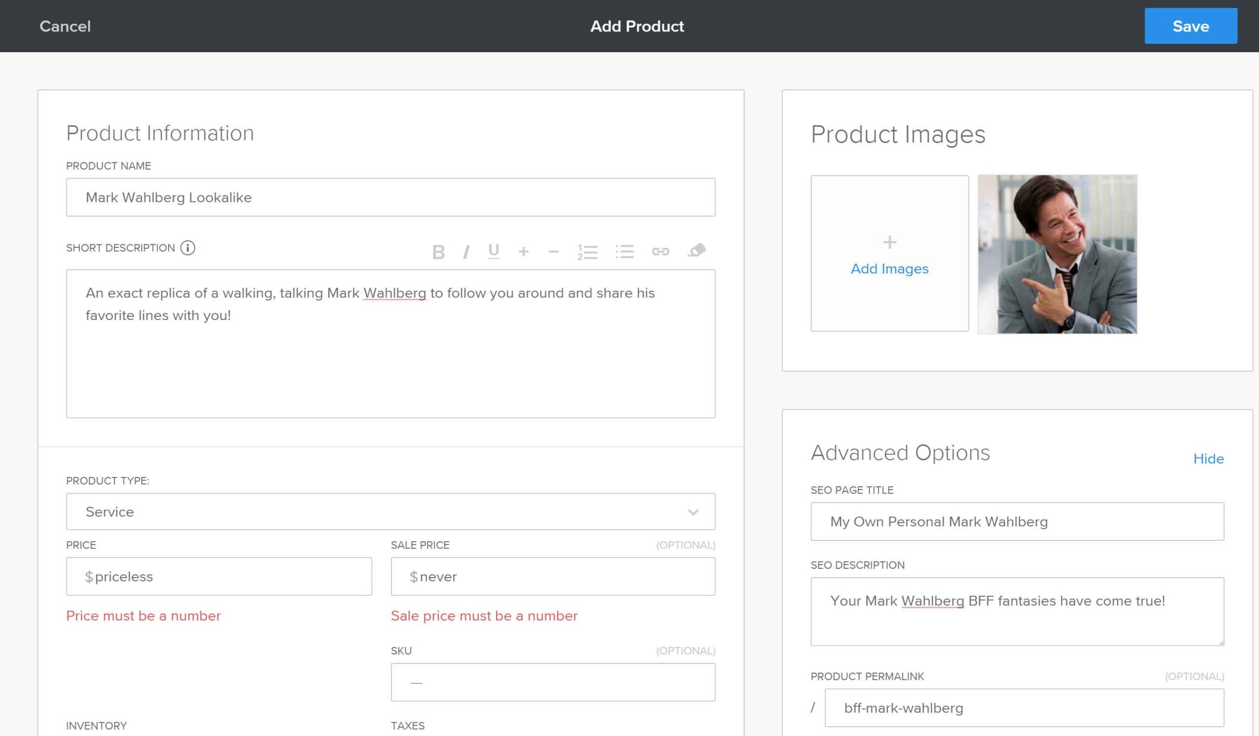 Agregando un producto a una tienda en línea de Weebly