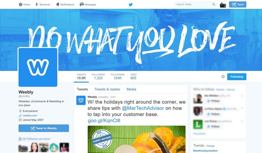 Respuestas lentas de soporte al cliente de Weebly en Twitter