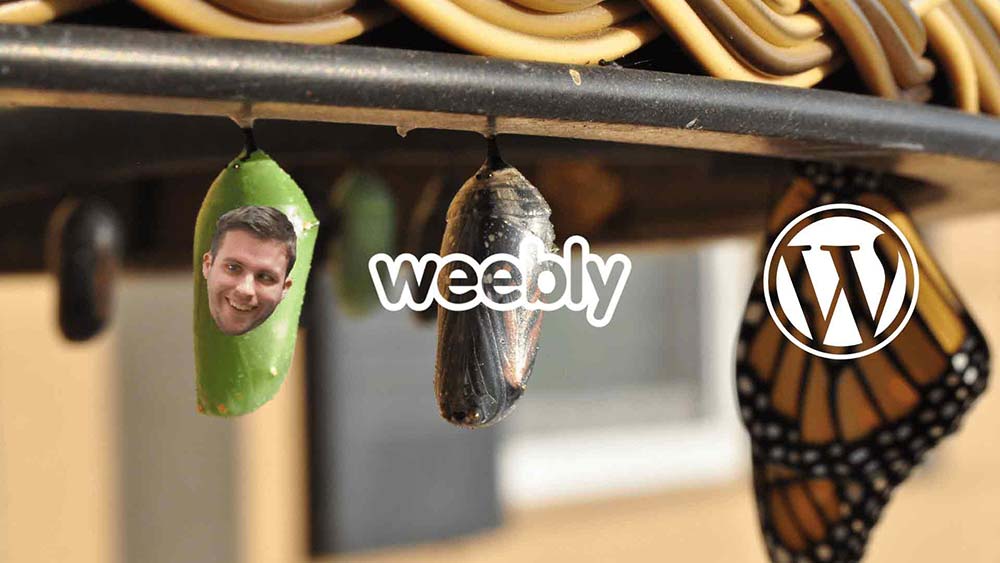 Interfaz del constructor de sitios web de Weebly