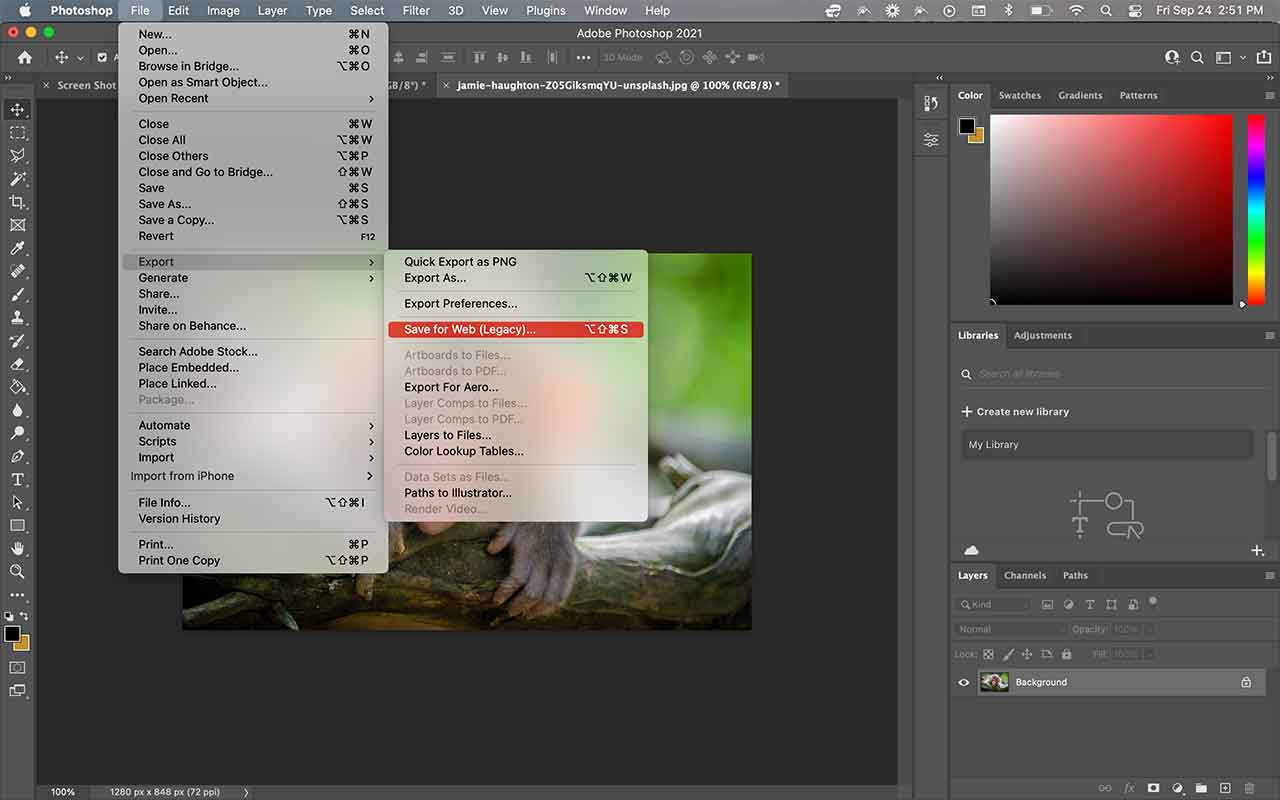 comprimiendo imágenes en photoshop