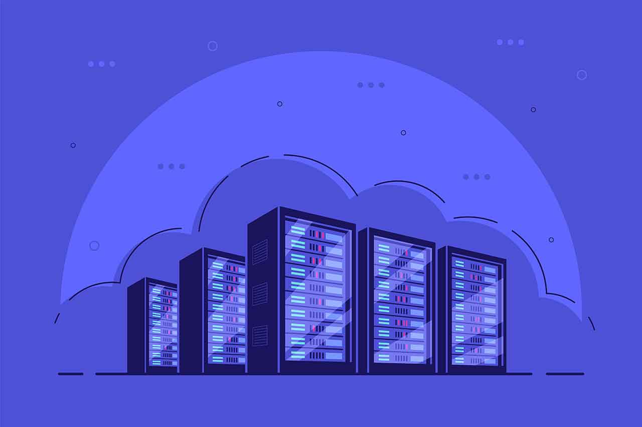 Ilustración de seguridad del servidor de alojamiento web seguro