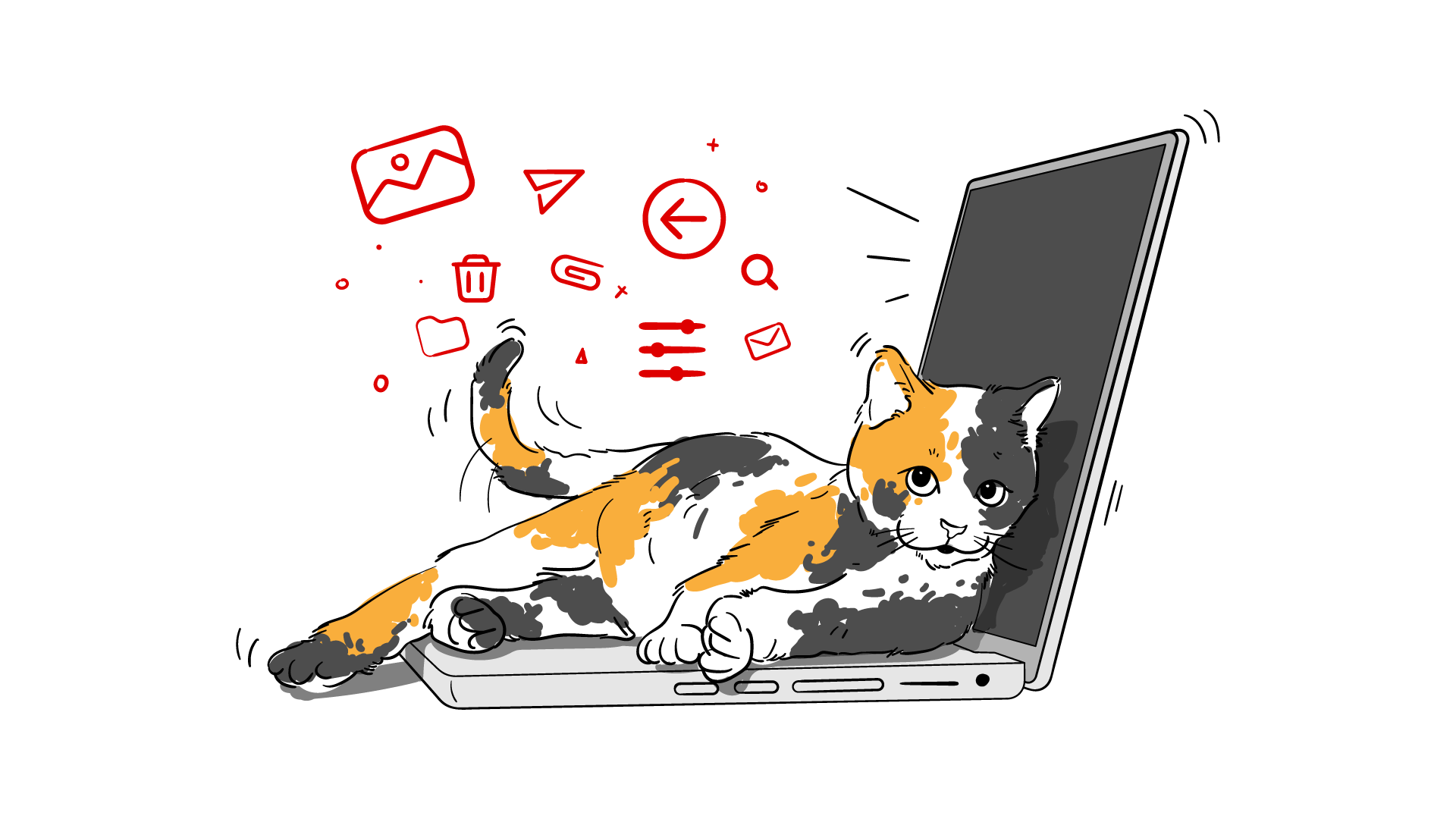 A cat laying on a laptop loving the user experience of a website.