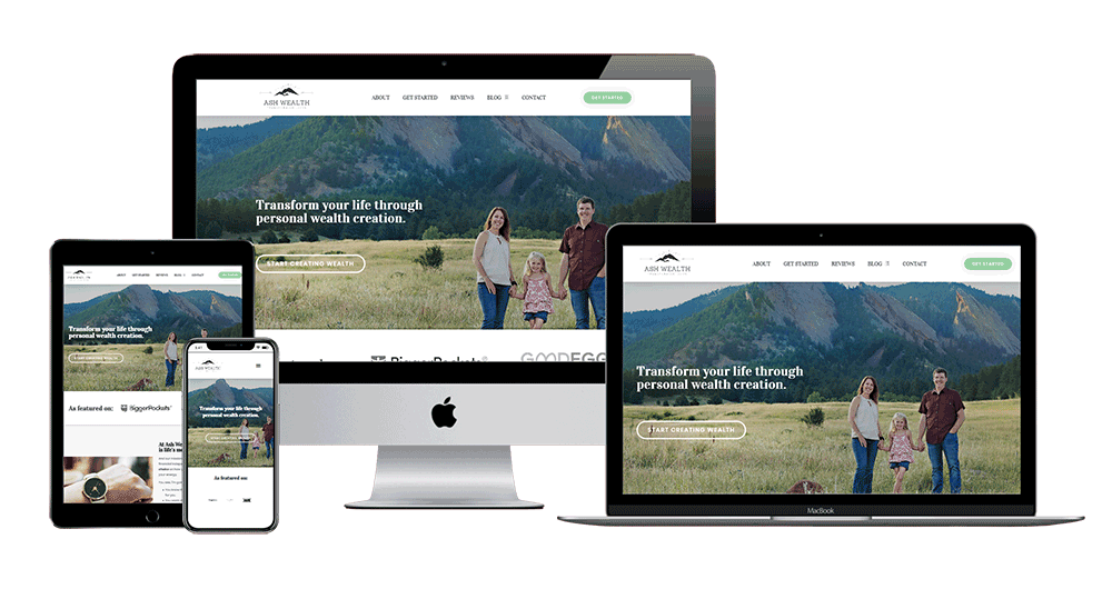 Ash Wealth's website is a great example of web design for under $2,000.