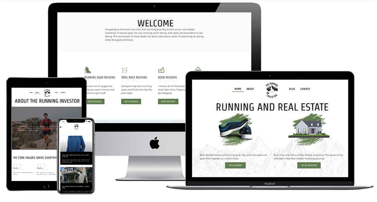 The Running Investor's Website is a great example of a web design for under $2,000.