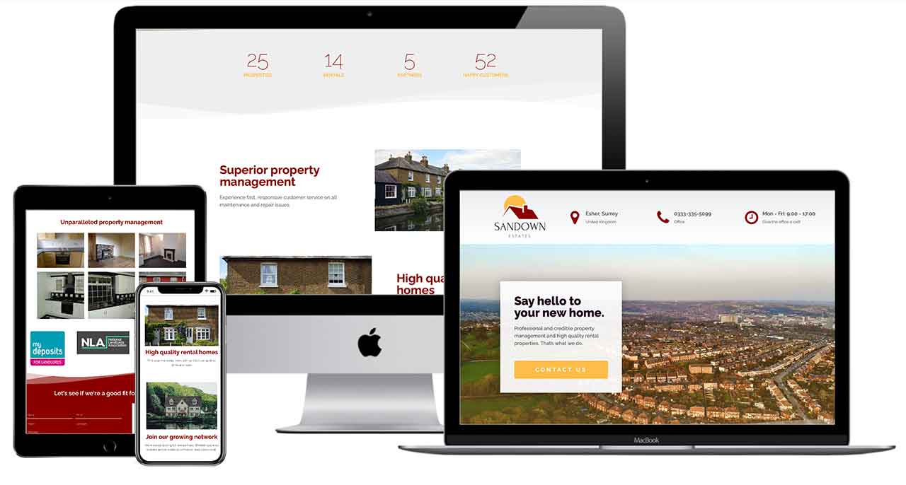 Sandown Estates' website is a great example of web design for under $1,000.