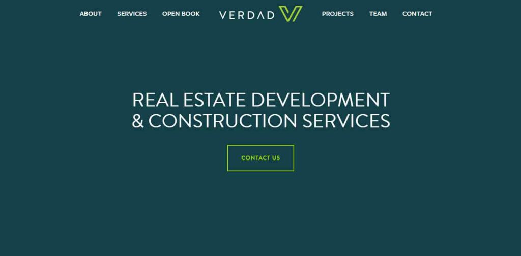 A screenshot of Verdad construction website.