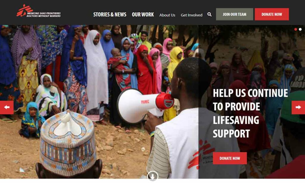 A screenshot of the Doctors Without Borders Australia doctor website.