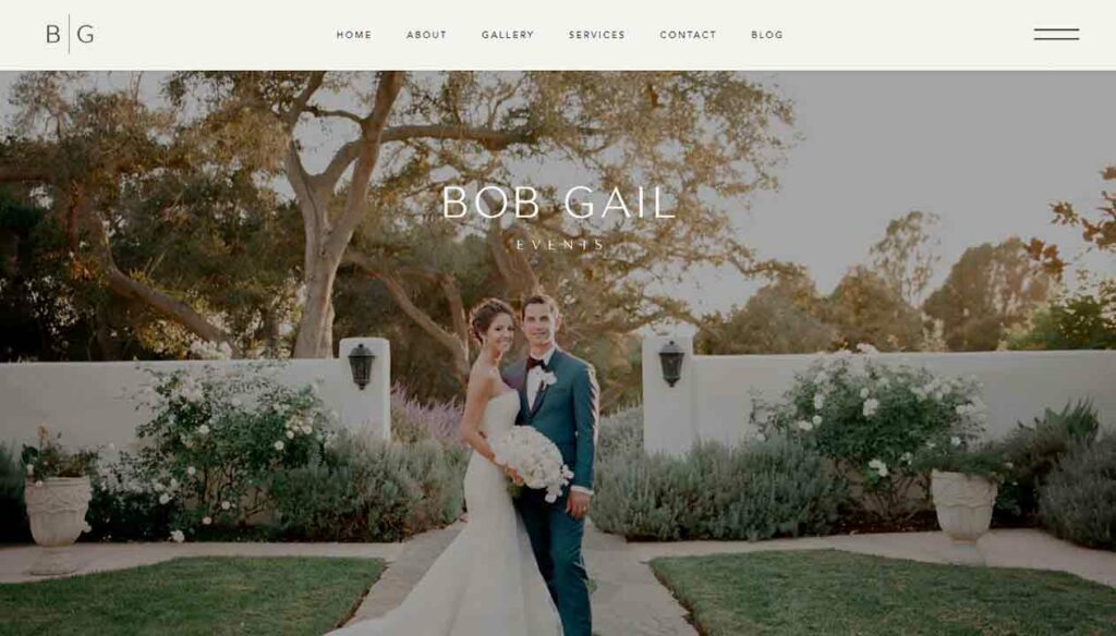 A screenshot of the Bob Gail events website.