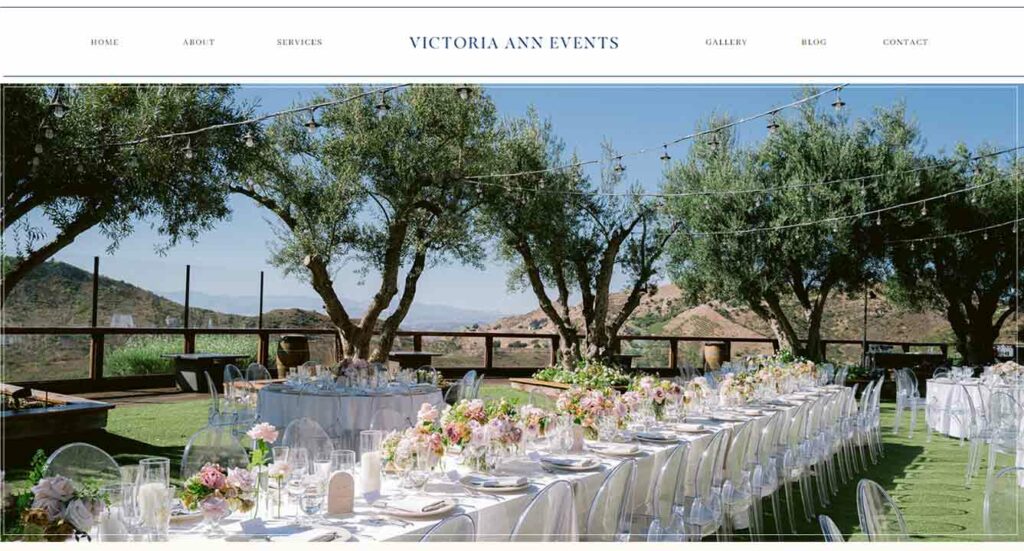 A screenshot of the Victoria Ann events website.