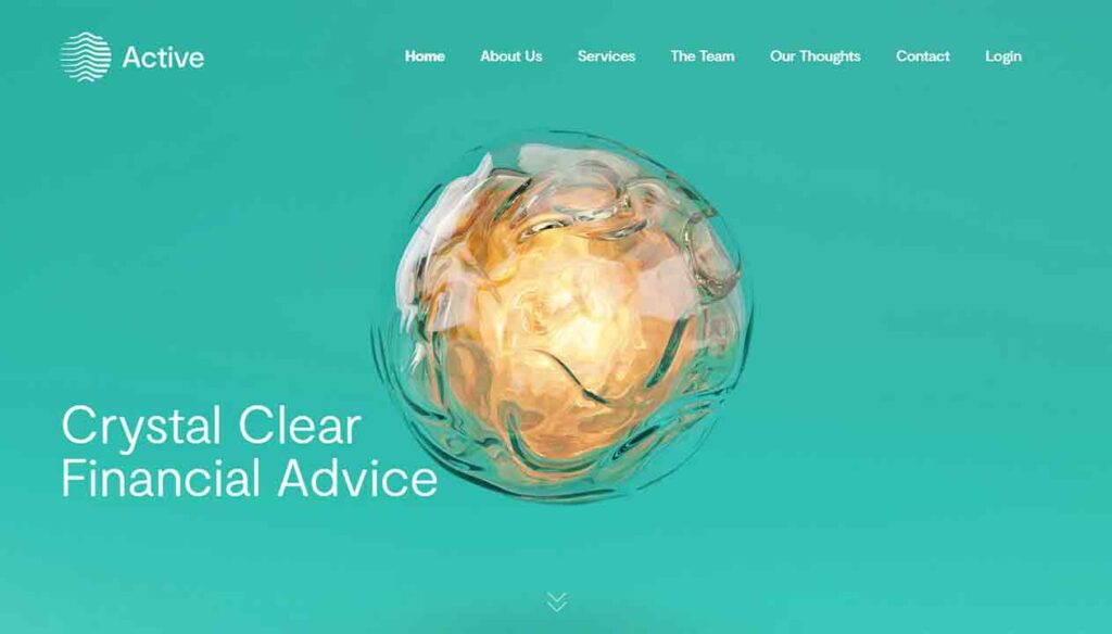 A screenshot of the Active financial advisor website.