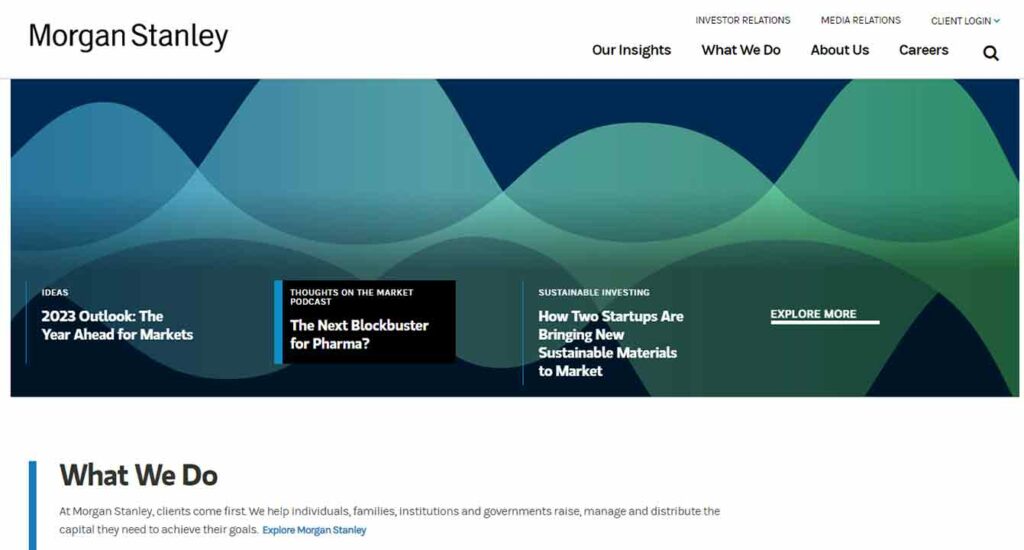 A screenshot of the Morgan Stanley hedge fund website.