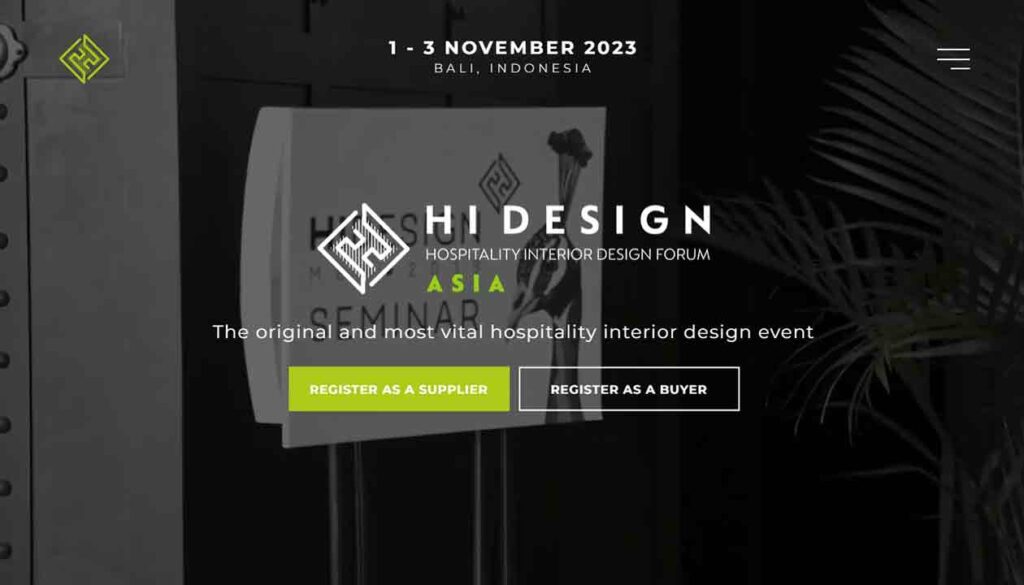 A screenshot of the Hi Design Asia interior design website.