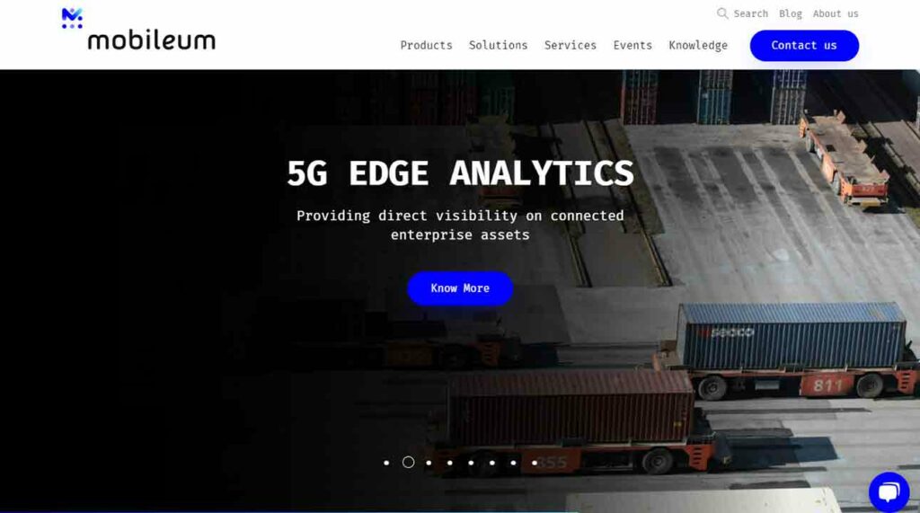 A screenshot of the Mobileum IT company website.