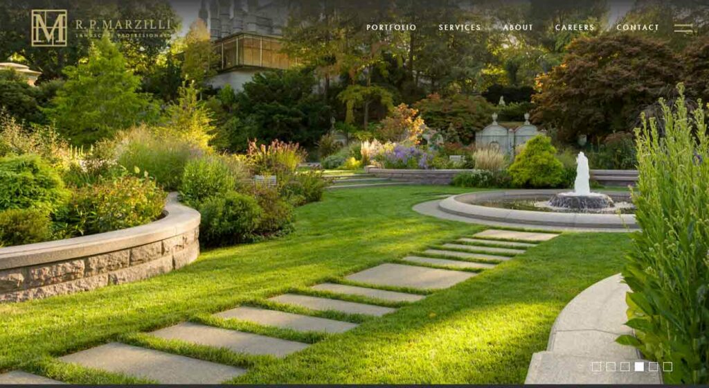 A screenshot of the RP Marzilli landscaping website.