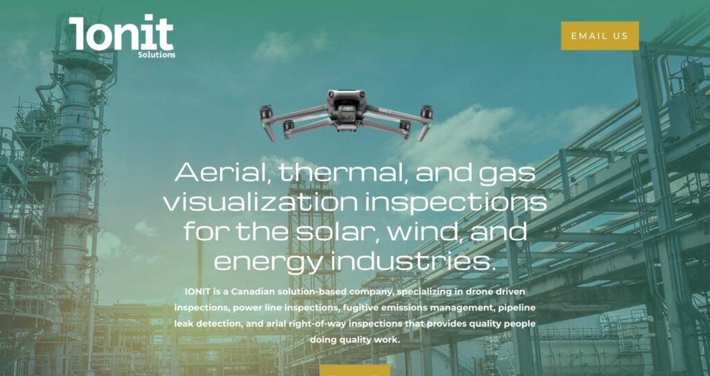 A screenshot of the Ionit Solutions drone photographer website.