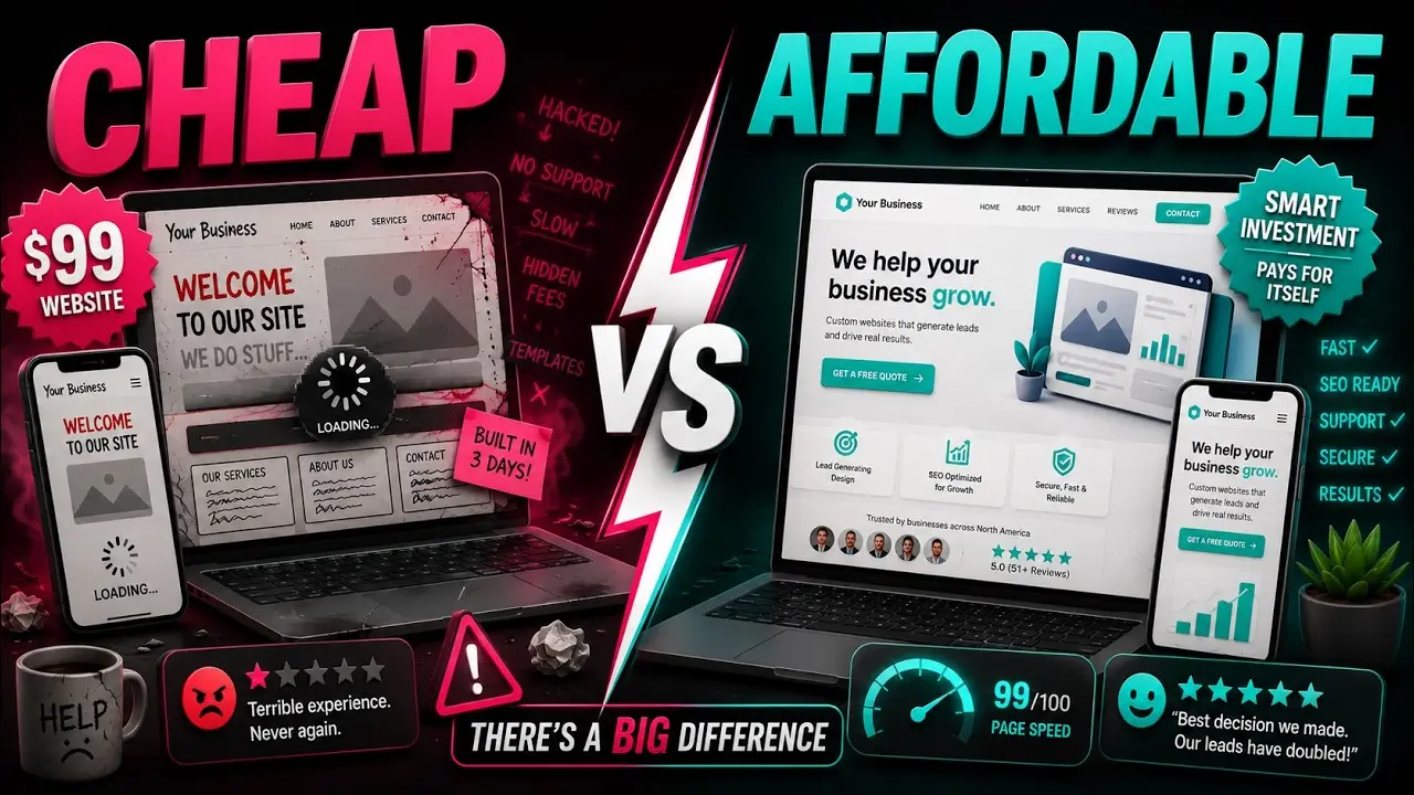 Vea la versión en video de esta publicación: Diseño Web Barato vs Diseño Web Asequible: ¿Cuál es la Diferencia?