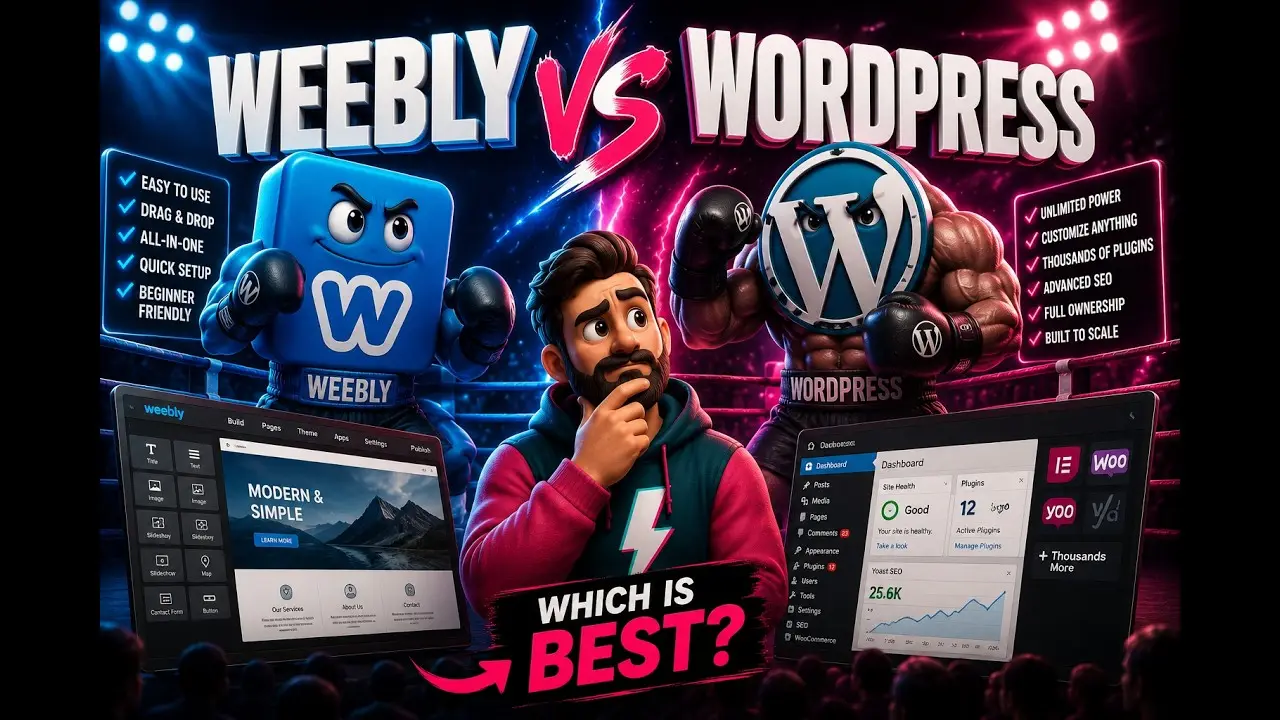 Vea la versión en video de esta publicación: Weebly vs WordPress: ¿Cuál constructor de sitios web es mejor para usted?